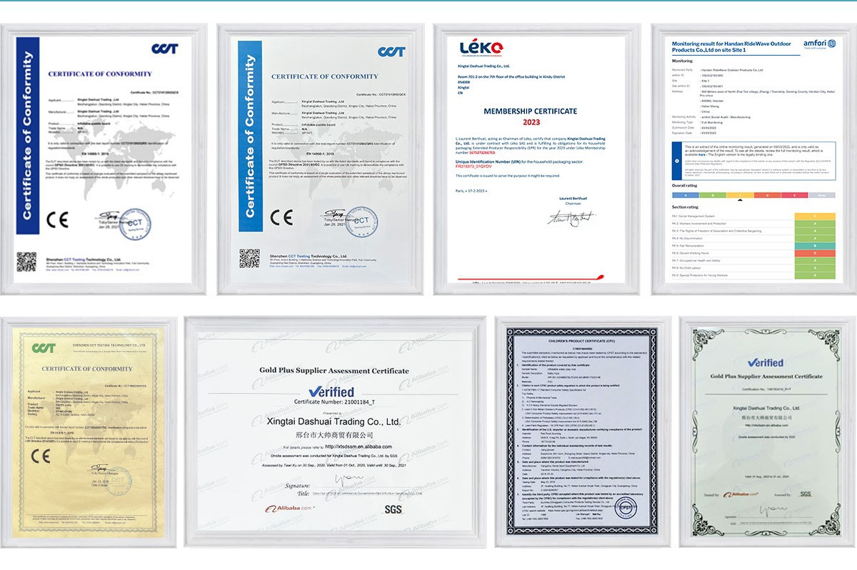 Paddle board certificate qualification