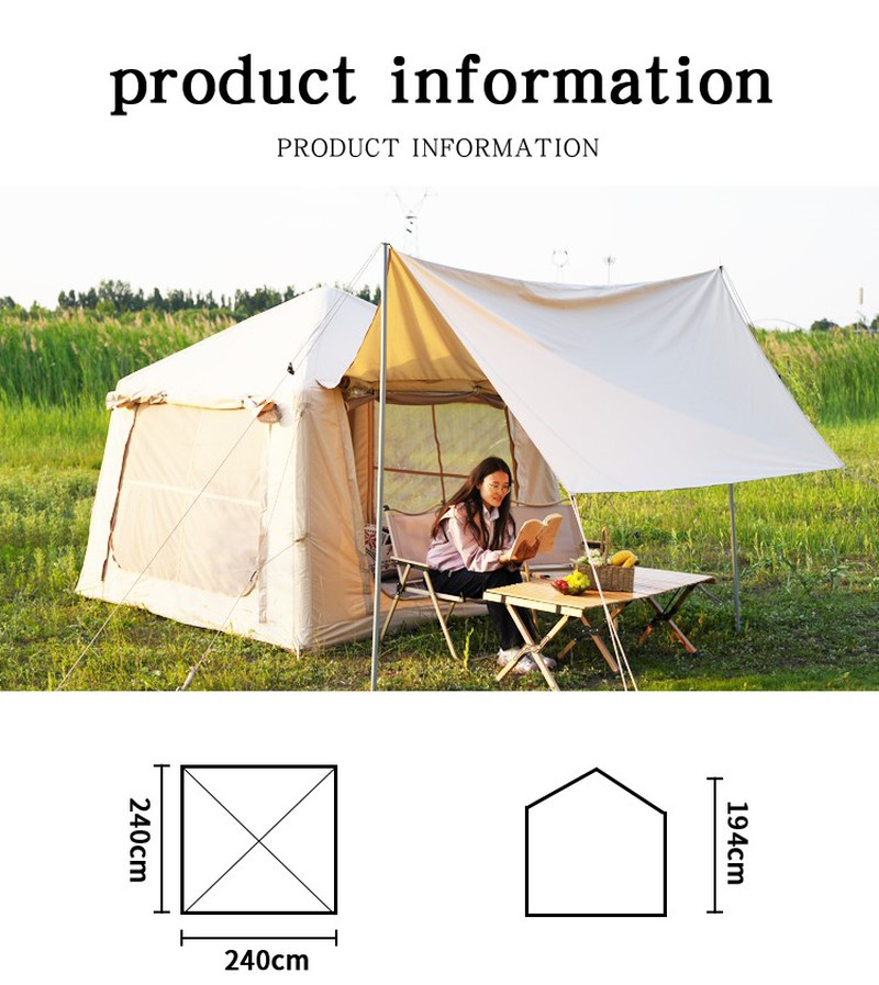 Inflatable tent with canopy 4