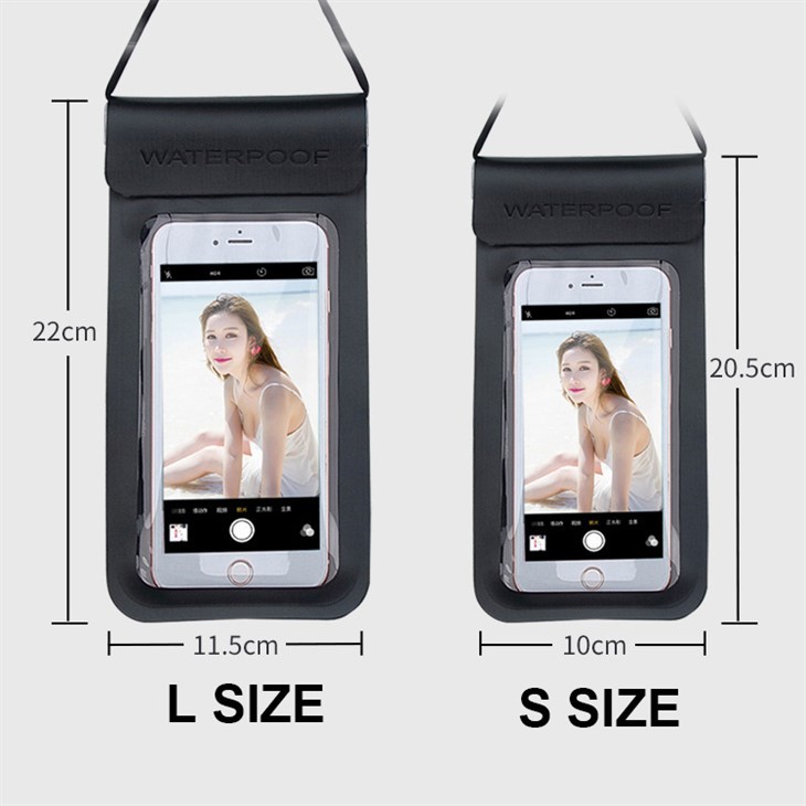 Mobile phone waterproof bag size